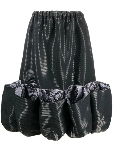Comme Des Garçons puff hem lace-trim skirt Black GJS018051