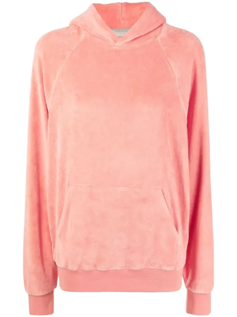 FEAR OF GOD ESSENTIALS velour rib-trimmed hoodie Orange 192SU225132FW