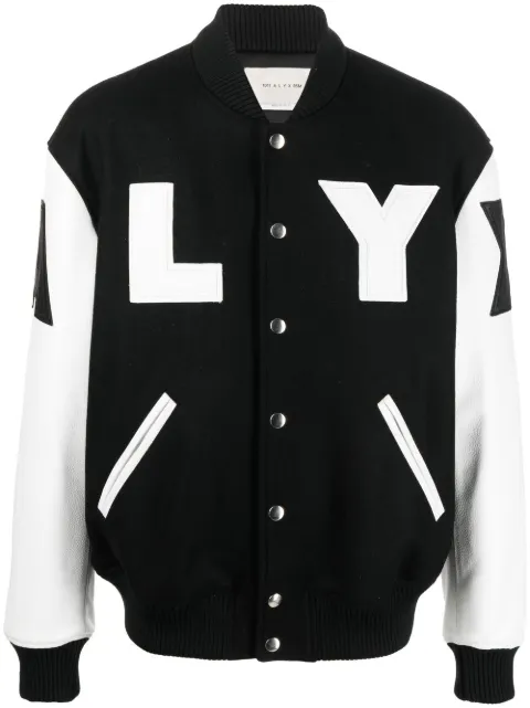 1017 ALYX 9SM logo-print varsity jacket Black AAMOU0319FA01