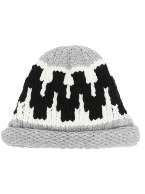 Kenzo zigzag-knit beanie hat Grey FC68BU193KOA