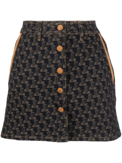 Lanvin logo-jacquard denim skirt Blue RWST0312D046A22