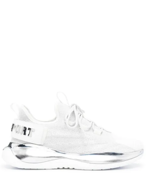 Plein Sport metallic-logo sneakers White SACSUSC0429STE003N