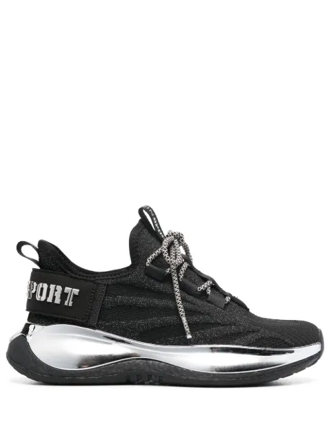 Plein Sport metallic-logo sneakers Black SACSUSC0429STE003N
