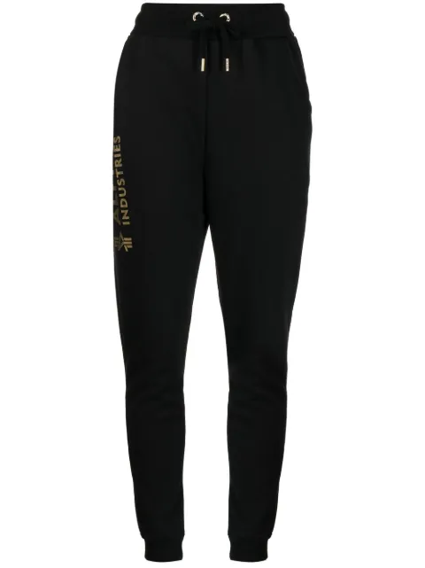 Alpha Industries logo-print drawstring track pants Black 116368FP