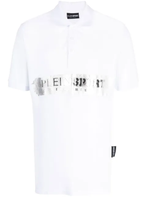 Plein Sport logo-print short-sleeved polo shirt White SACCMTK6045STE003N