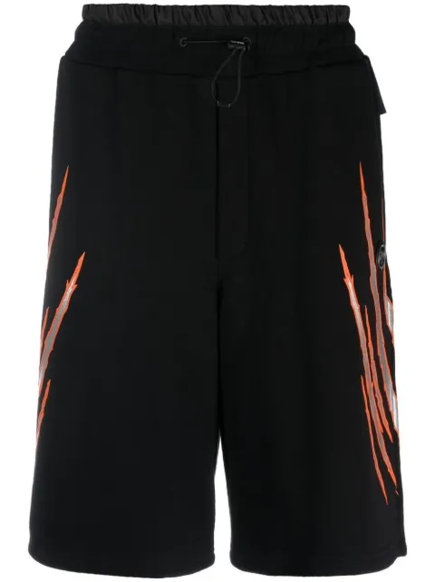 Plein Sport scratch-print track shorts Black SACCMJT2096SJO001N