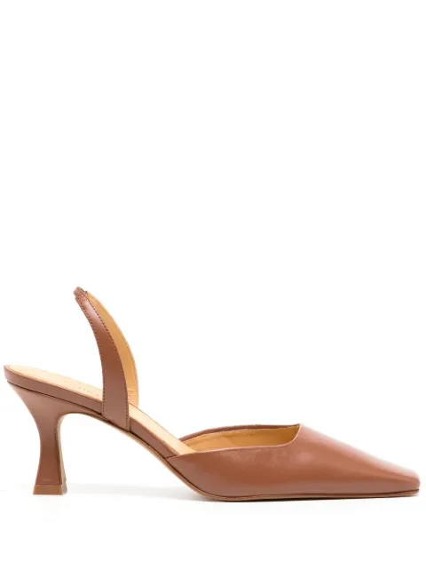 Rejina Pyo square-toe slingback pumps Brown H224LR