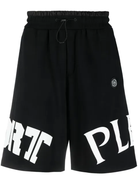 Plein Sport logo-print track shorts Black SACCMJT2099SJO001N