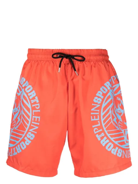 Plein Sport Tiger logo-print swim shorts Orange SACCMMX0050SXV005N
