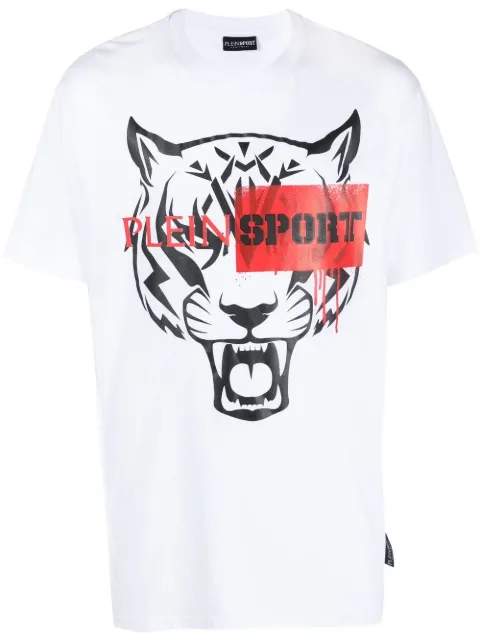 Plein Sport graphic-print short-sleeved T-shirt White SACCMTK6029SJY001N