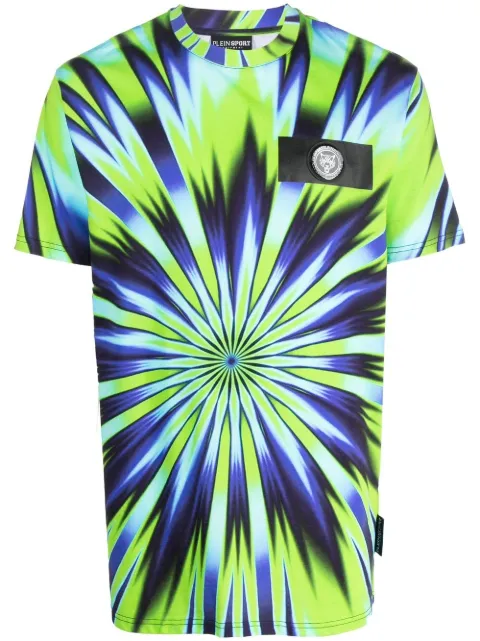 Plein Sport tie dye-print short-sleeved T-shirt Green SACCMTK6038SJY001N
