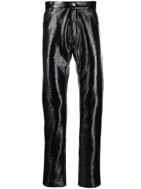 Courrèges vinyl straight-leg trousers Black 322CPA022VY0003