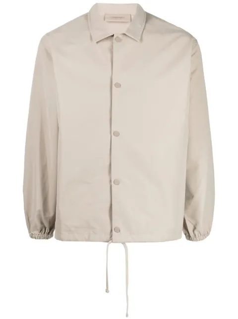 FEAR OF GOD ESSENTIALS graphic-print drawstring shirt jacket Neutrals 202SU222091F