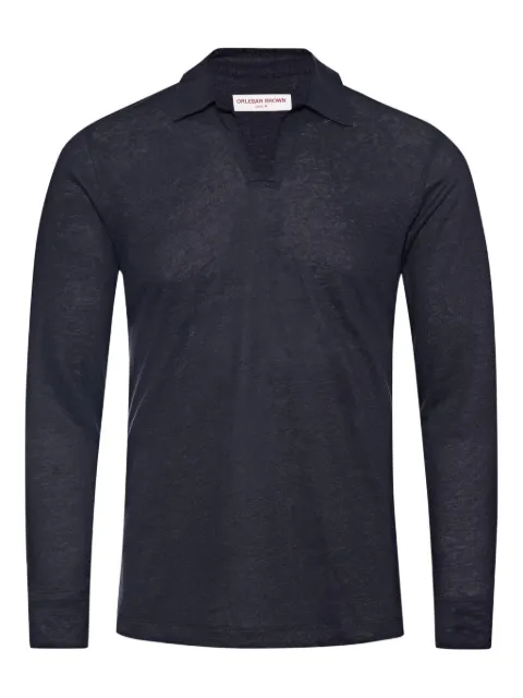 Orlebar Brown Felix long-sleeve polo shirt Blue 277261