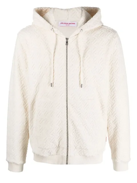 Orlebar Brown Horsley jacquard zip-up hoodie Neutrals 277050