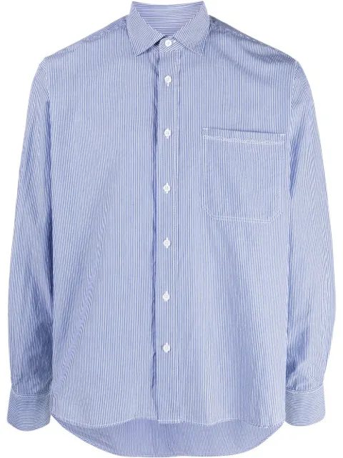 Orlebar Brown Grasmoor long-sleeve striped shirt Blue 277170