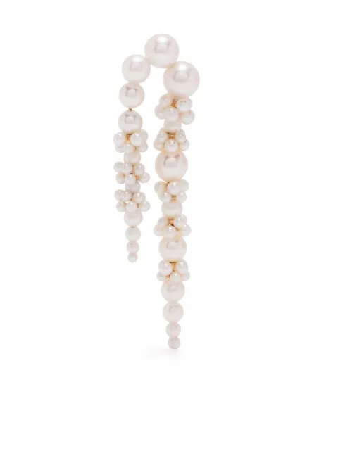 Sophie Bille Brahe 18kt yellow gold Palais de Nuit pearl drop earring White EA23GRPDNFWL