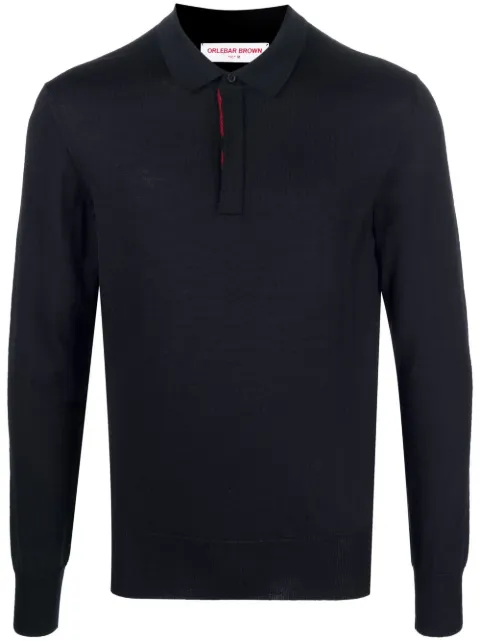 Orlebar Brown long-sleeve polo shirt Blue 277027