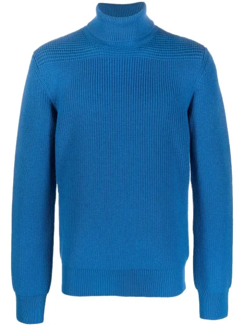 Orlebar Brown chunky-knit roll neck jumper Blue 277111