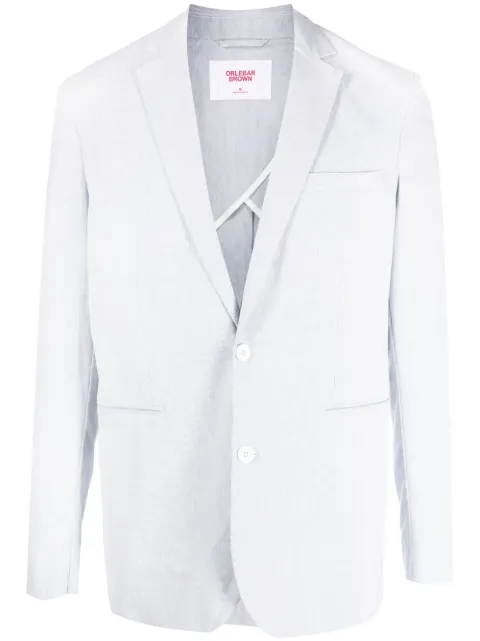Orlebar Brown Ullock single-breasted seersucker blazer Blue 276984