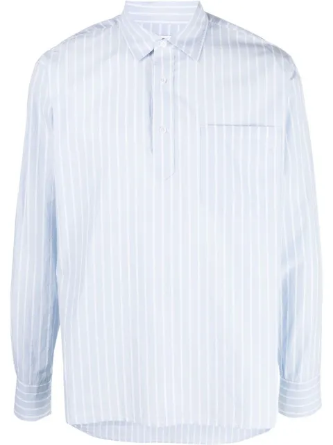 Orlebar Brown long-sleeve striped shirt Blue 277181