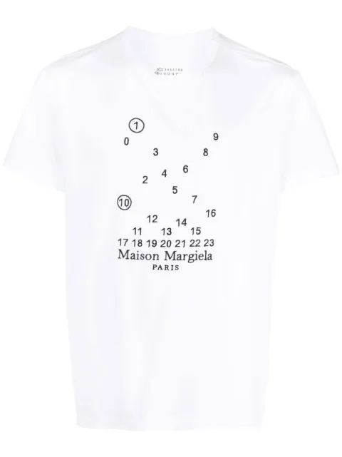 Maison Margiela Numeric logo-embroidered T-shirt White S50GC0684S22816