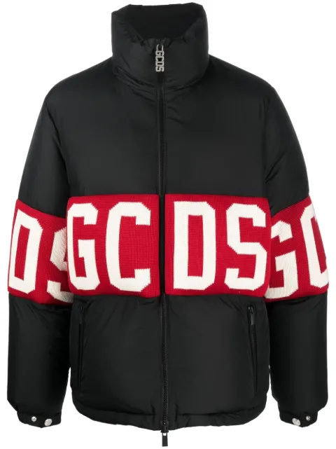 GCDS logo-knit padded jacket Black CC94U170901