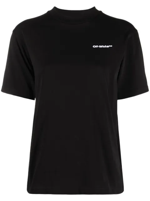 Off-White logo print short-sleeve T-shirt Black OWAA049C99JER0031001