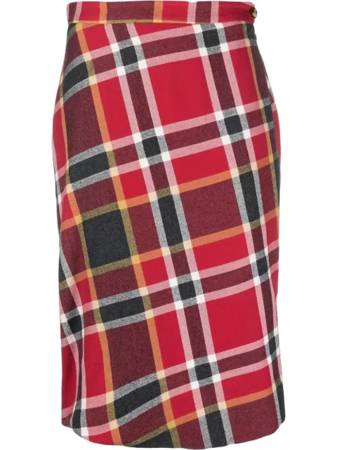 Vivienne Westwood Pre-Owned 1990s plaid-patterned midi skirt Red HOLAVW103