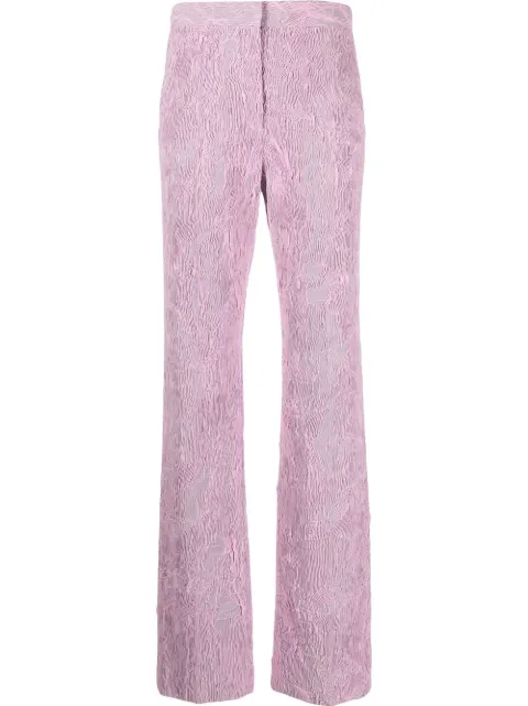 Krizia textured-finish wide-leg trousers Pink 22AK1P002262