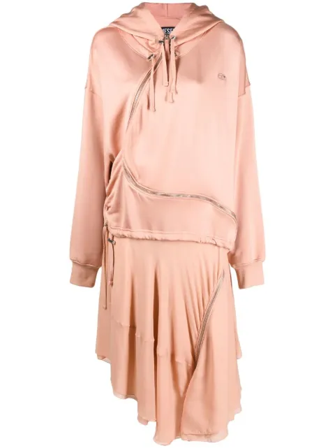 Diesel D-Abanazip asymmetric jumper dress Pink A072740GRAX