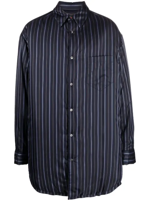 Maison Margiela striped padded shirt Blue SI1DL0009S60380