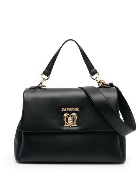 Love Moschino logo-plaque tote bag Black JC4391PP0FKO