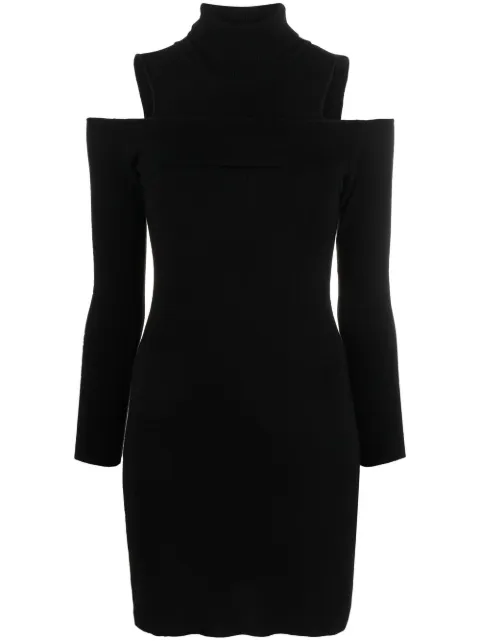costume national contemporary cut-out knitted mini dress Black CWF38008VE8801