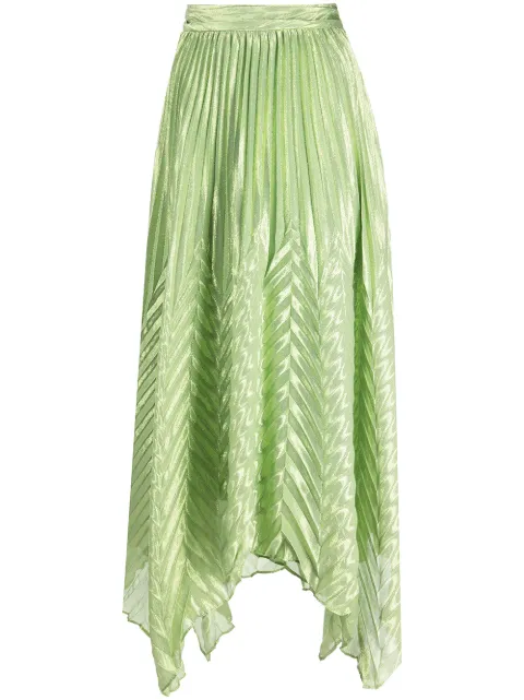 SIMKHAI metallic-thread pleated skirt Green 6223004MCELERY