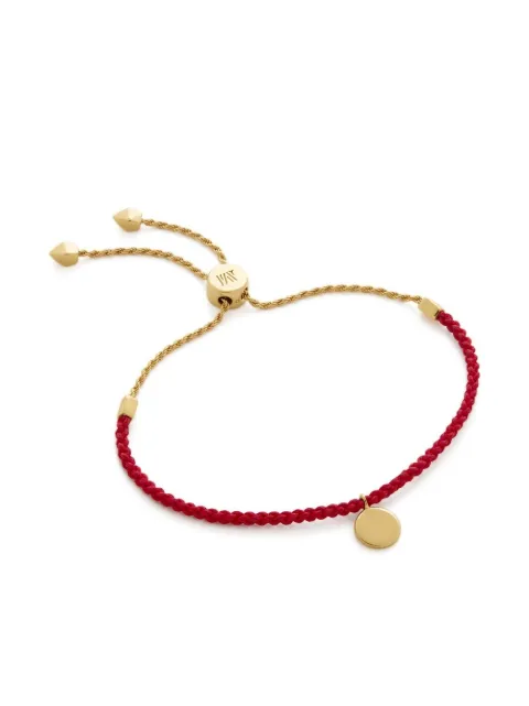 Monica Vinader logo-plaque friendship bracelet Red GPBMLNDCCOR