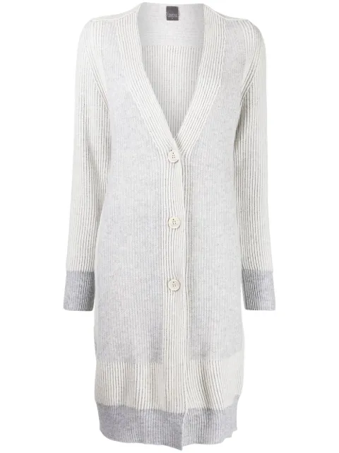 Lorena Antoniazzi V-neck button cardi-coat Grey A22130CM18A2472