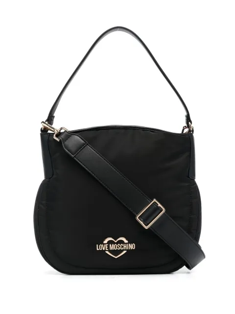Love Moschino heart logo-plaque tote bag Black JC4058PP1FLE1