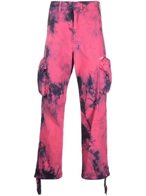 Off-White tie-dye cargo pants Pink OMCF032F22FAB0013401