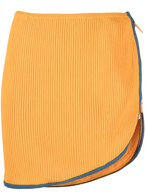 Diesel ribbed-knit asymmetric mini skirt Orange A094620NHAD