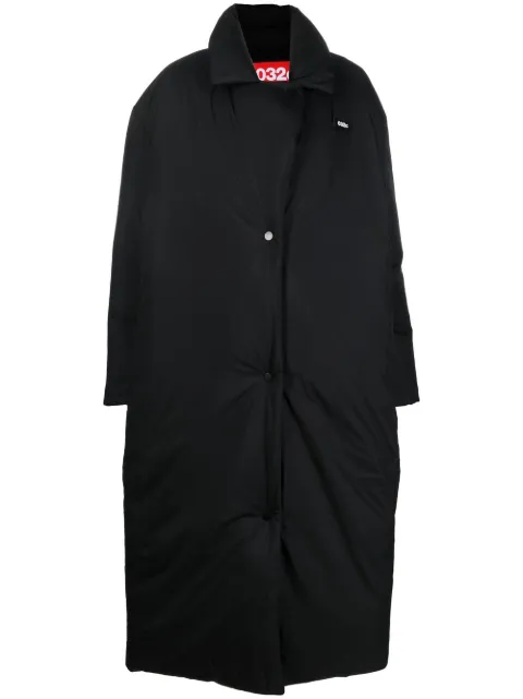 032c padded oversize long coat Black W6030