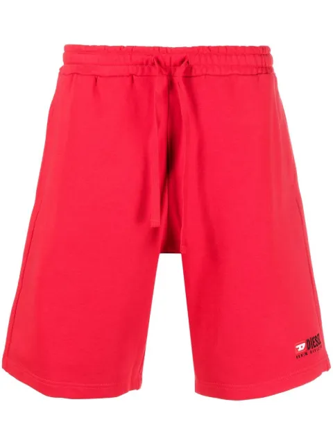 Diesel P-Crown-Div logo-embroidered track shorts Red A037600GEAD