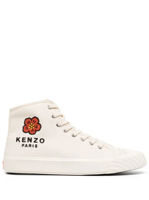 Kenzo logo-embroidered high-top sneakers Neutrals FC65SN020F73