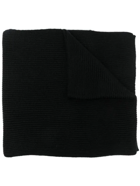 Polo Ralph Lauren embroidered-logo wool scarf Black 710886136001