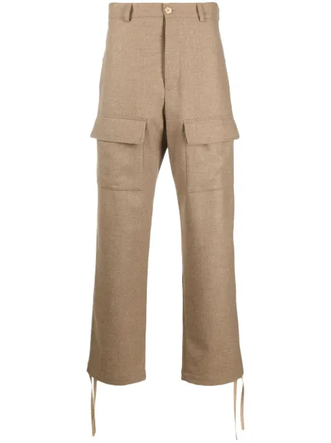 Kenzo logo-patch cargo trousers Neutrals FC65PA2419RJ