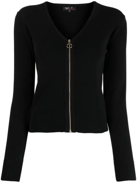 agnès b. Diane zipped cardigan Black 8502J155