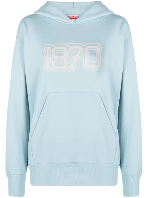 Kenzo graphic-print cotton hoodie Blue FC62SW0204MC