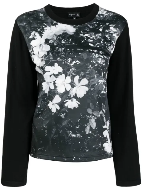 agnès b. photograph-print knitted top Black 62T0LS73
