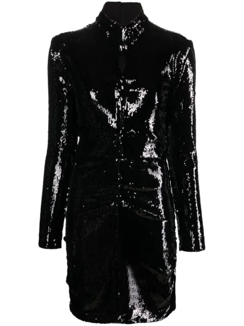 ISABEL MARANT long-sleeve sequin-embellished dress Black RO228622H031I