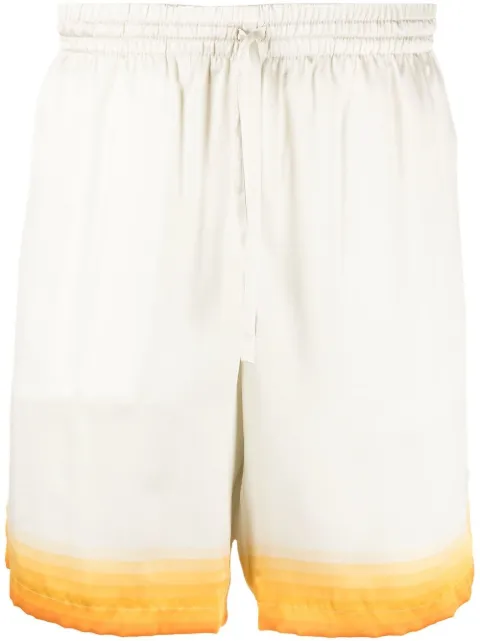 Casablanca graphic-print silk shorts Neutrals MF22TR012